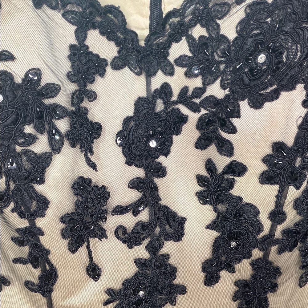 Jovani Black Floral Lace Long Sleeve Dress 10 - Picture 3 of 12